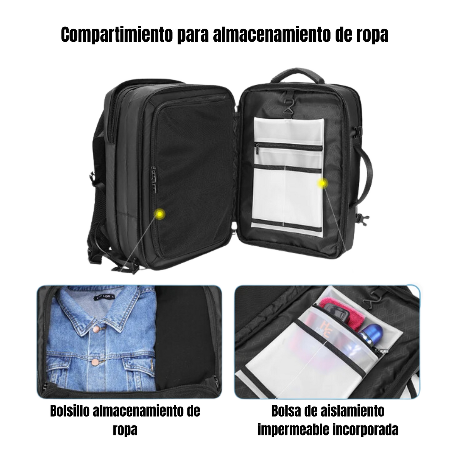 Mochila Back Pack Expandible Para Viaje en Avión