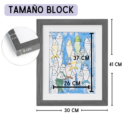 Marco De Arte Para Niños Dibujos Intercambiables tamaño block