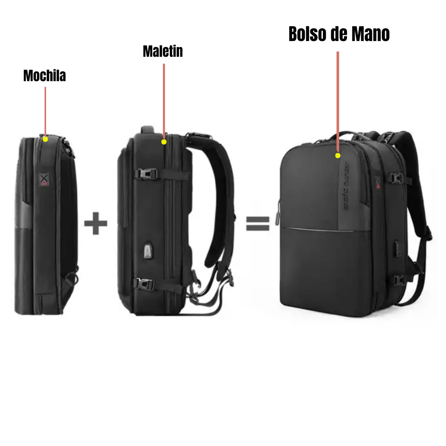 Mochila Back Pack Expandible y Desmontable para Viaje