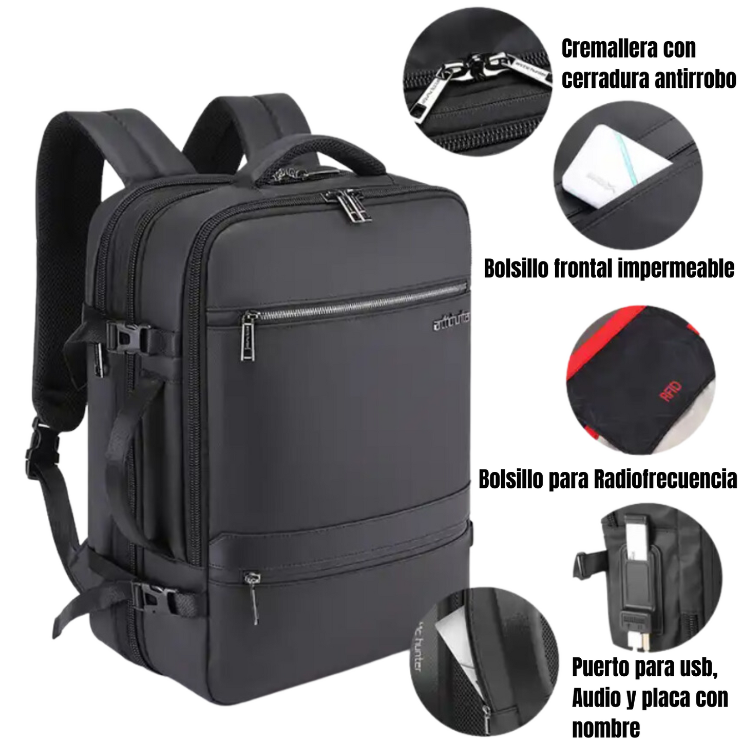 Mochila Back Pack Expandible Para Viaje en Avión