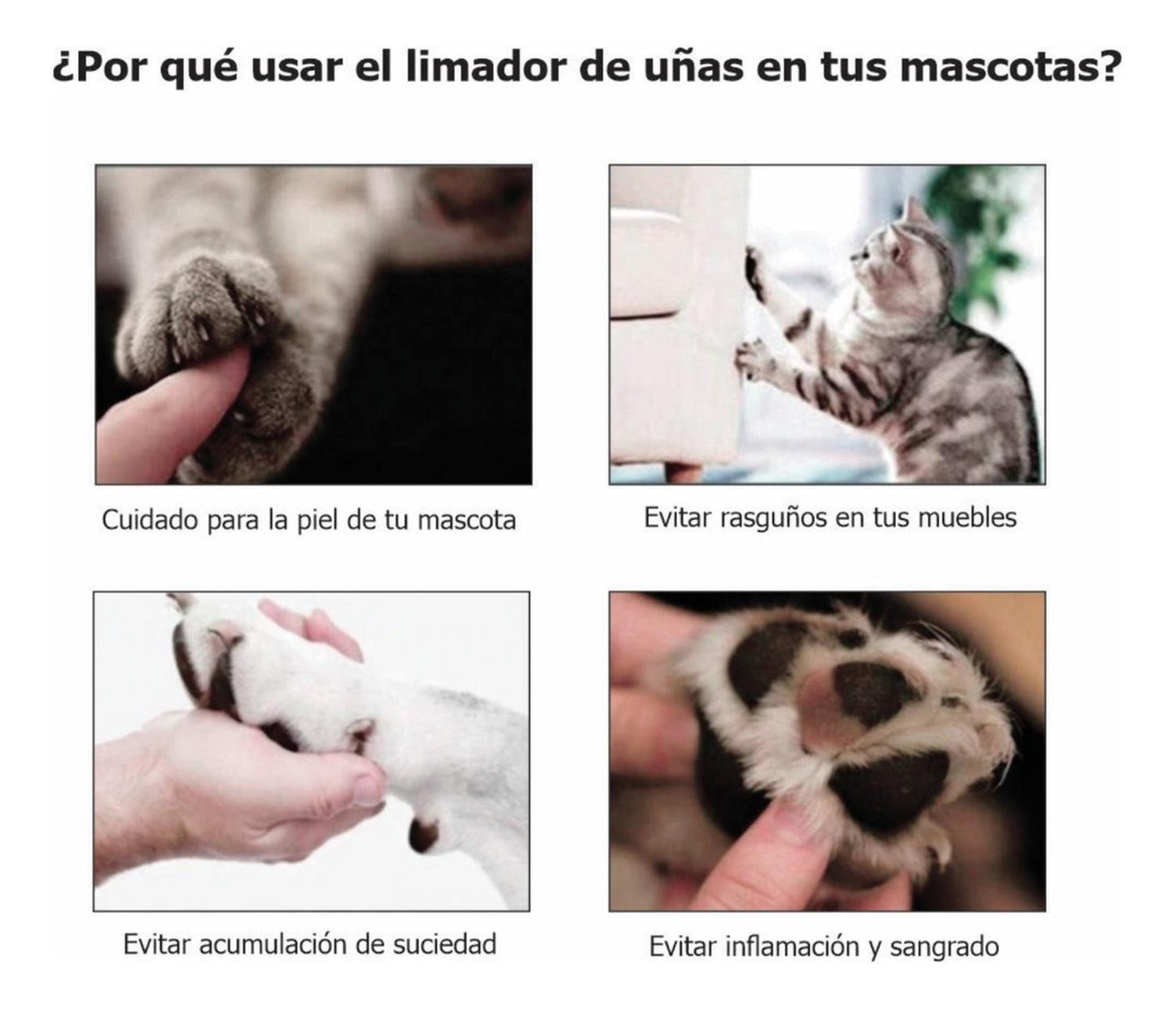 Limador de uñas eléctrico para mascotas