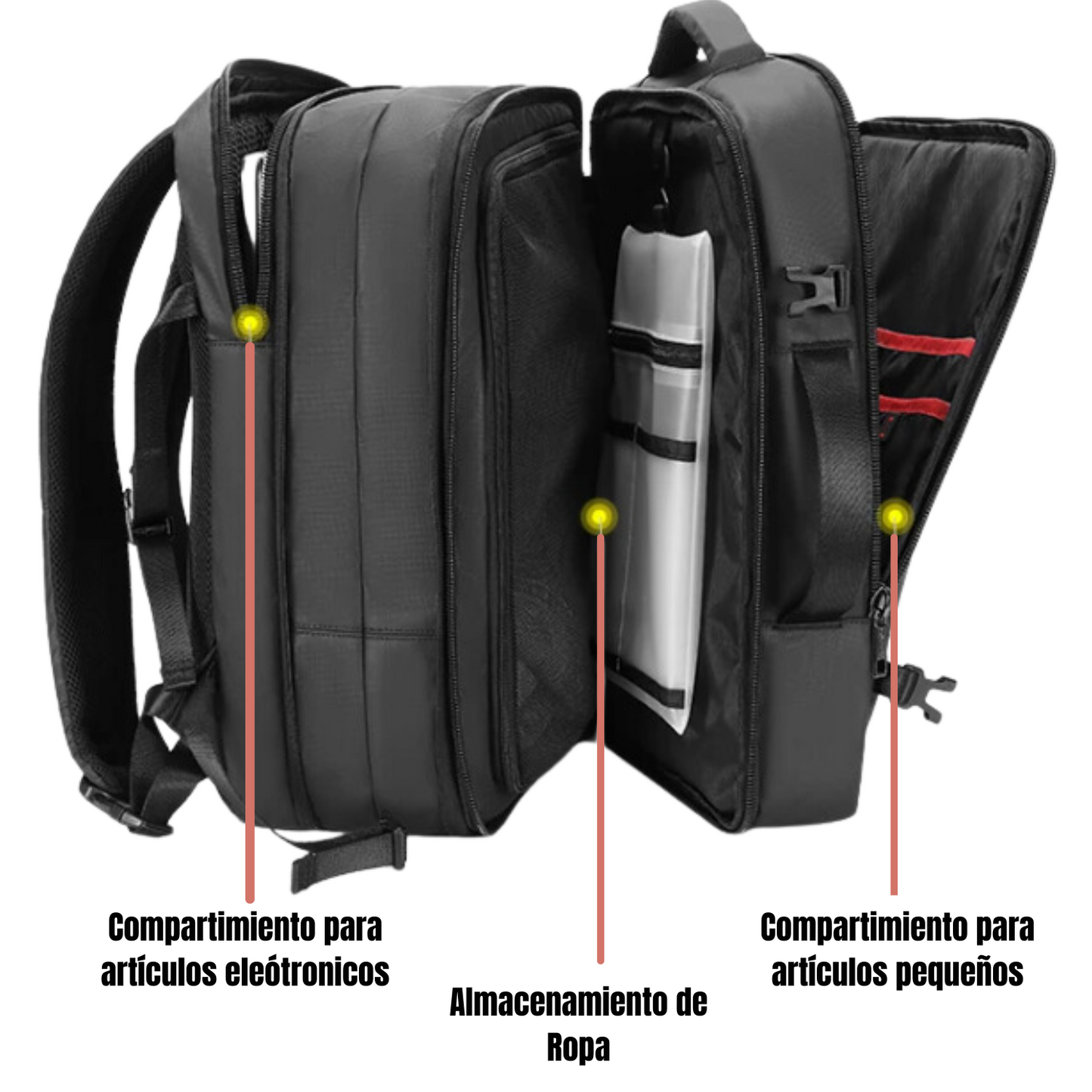 Mochila Back Pack Expandible Para Viaje en Avión