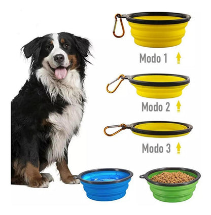 Plato Plegable Mascota-bebedero/comedero Perro Gato X 2 Uds